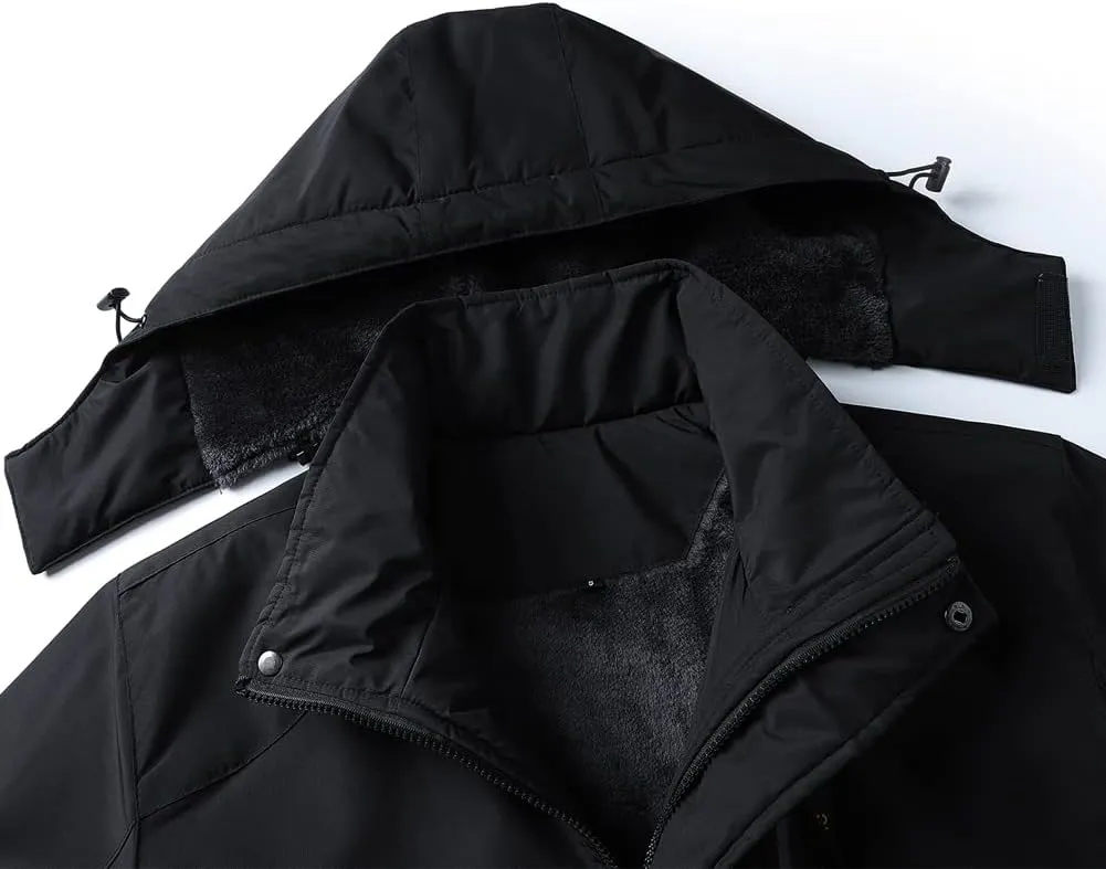 Men's Mountain Waterproof Ski Jacket Winter Windbreaker Warm Hooded Snowboarding Raincoat Jackets