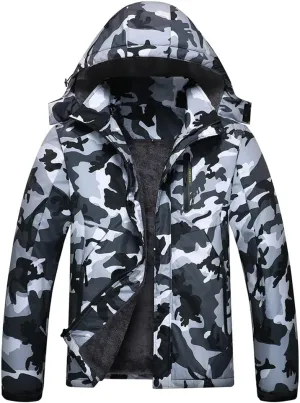 Men's Mountain Waterproof Ski Jacket Winter Windbreaker Warm Hooded Snowboarding Raincoat Jackets