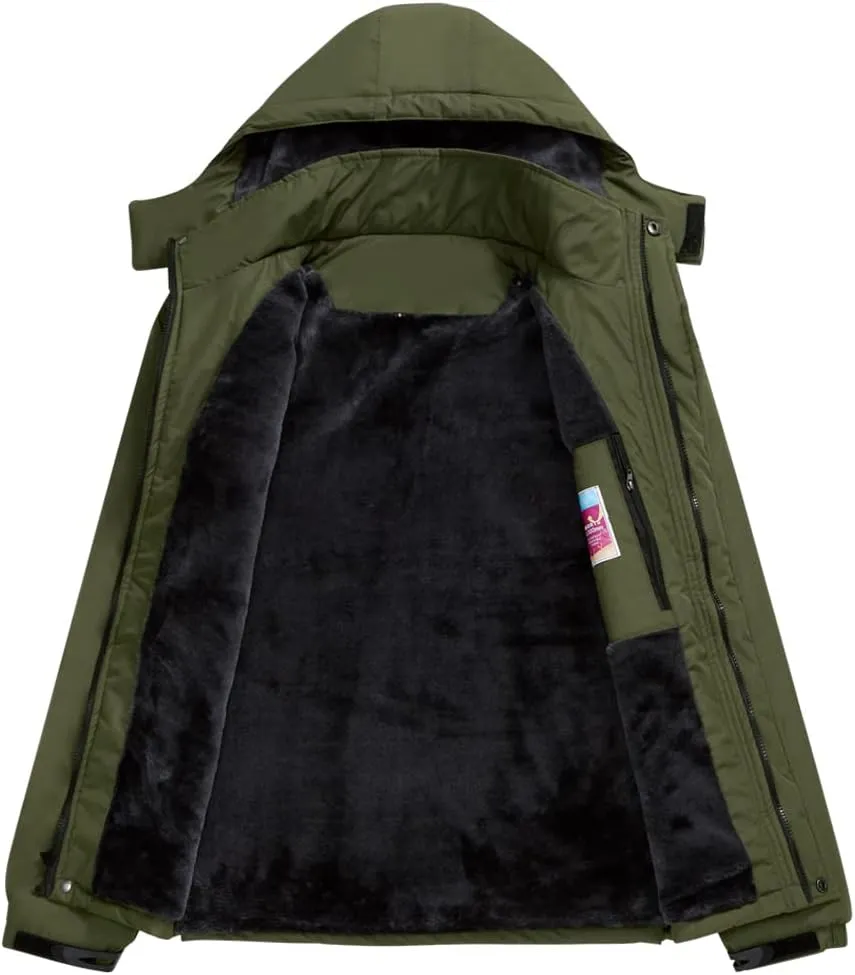 Men's Mountain Waterproof Ski Jacket Winter Windbreaker Warm Hooded Snowboarding Raincoat Jackets