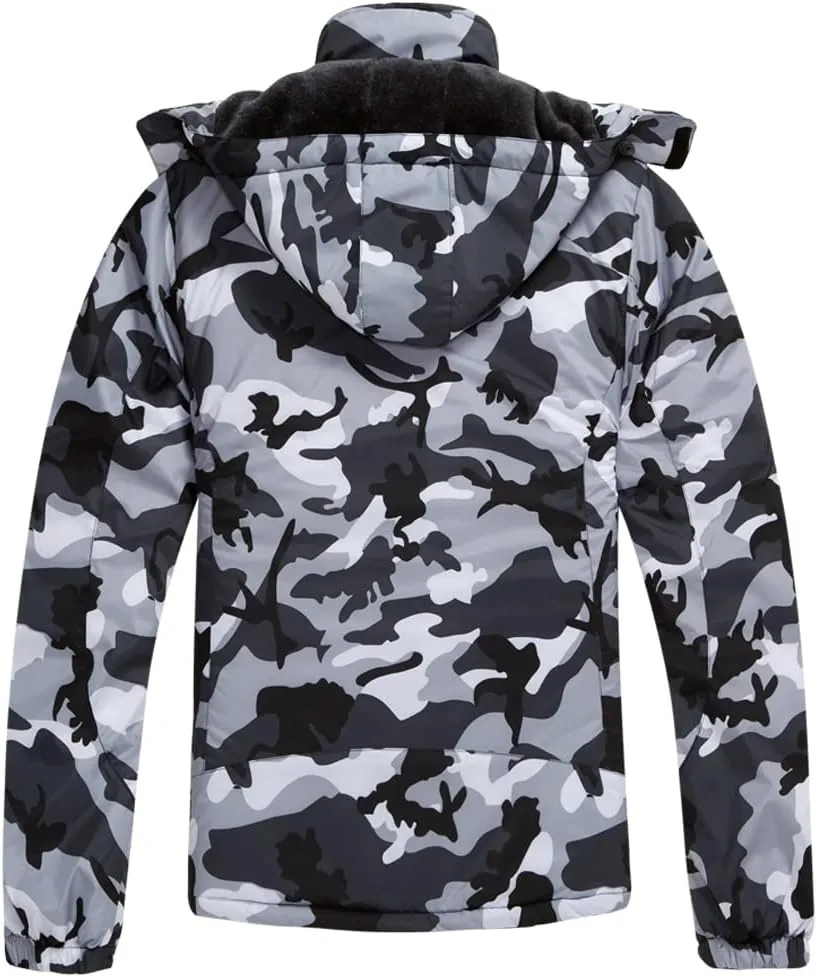 Men's Mountain Waterproof Ski Jacket Winter Windbreaker Warm Hooded Snowboarding Raincoat Jackets