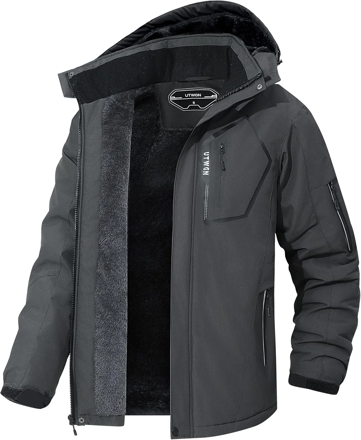 Men's Ski Jacket Winter Warm Snow Coat Waterproof Windbreaker Hooded Work Outerwear Snowboarding Jackets