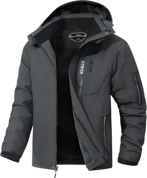 Men's Ski Jacket Winter Warm Snow Coat Waterproof Windbreaker Hooded Work Outerwear Snowboarding Jackets