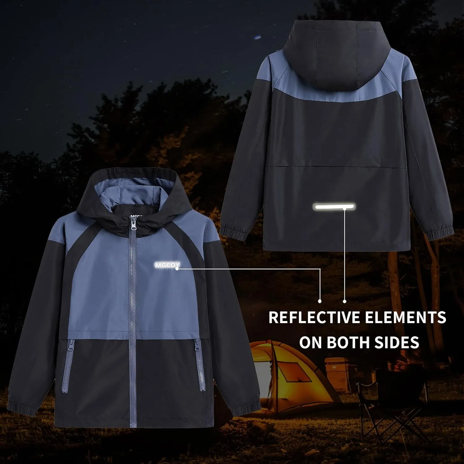 MGEOY Kids Rain Jackets Waterproof with Hood Lightweight Rain Coats for Girls Boys