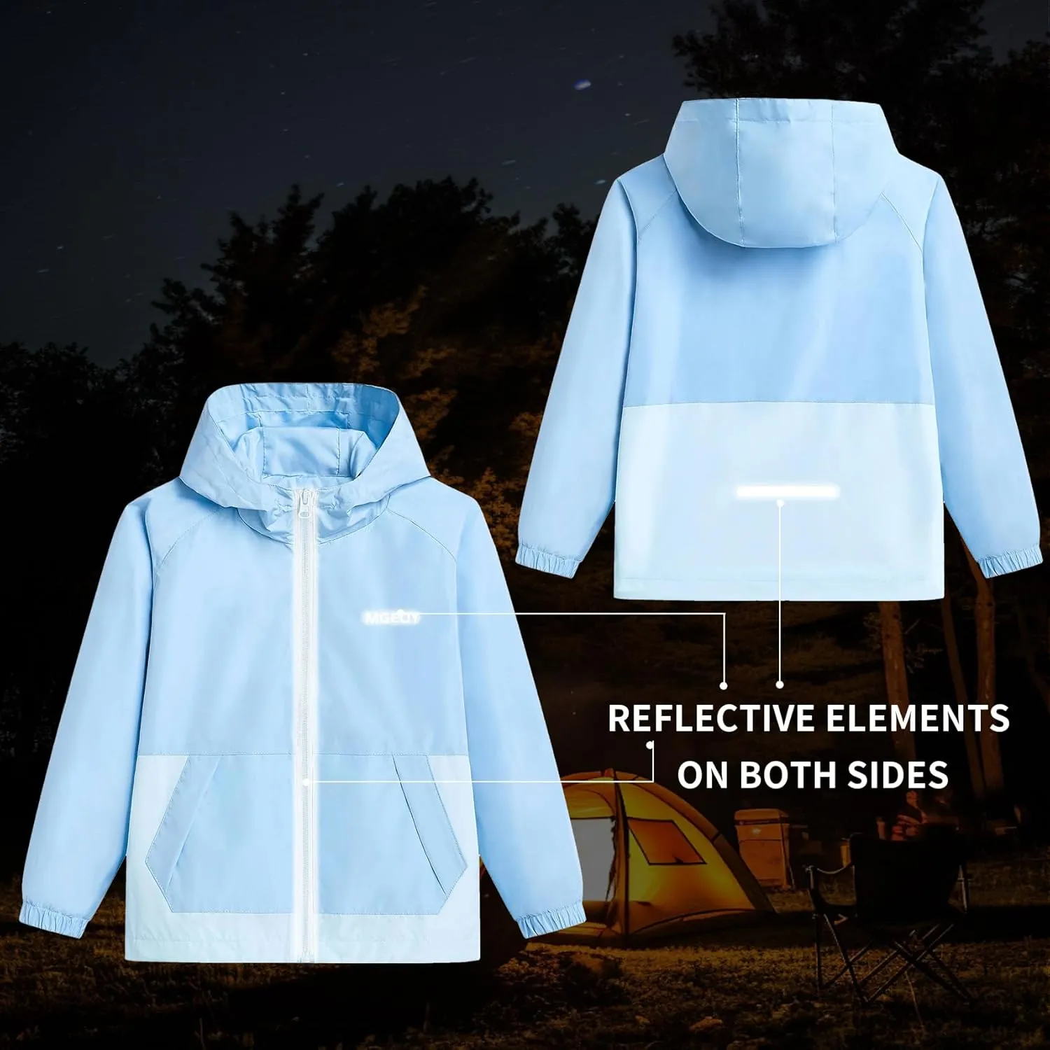 MGEOY Kids Rain Jackets Waterproof with Hood Lightweight Rain Coats for Girls Boys