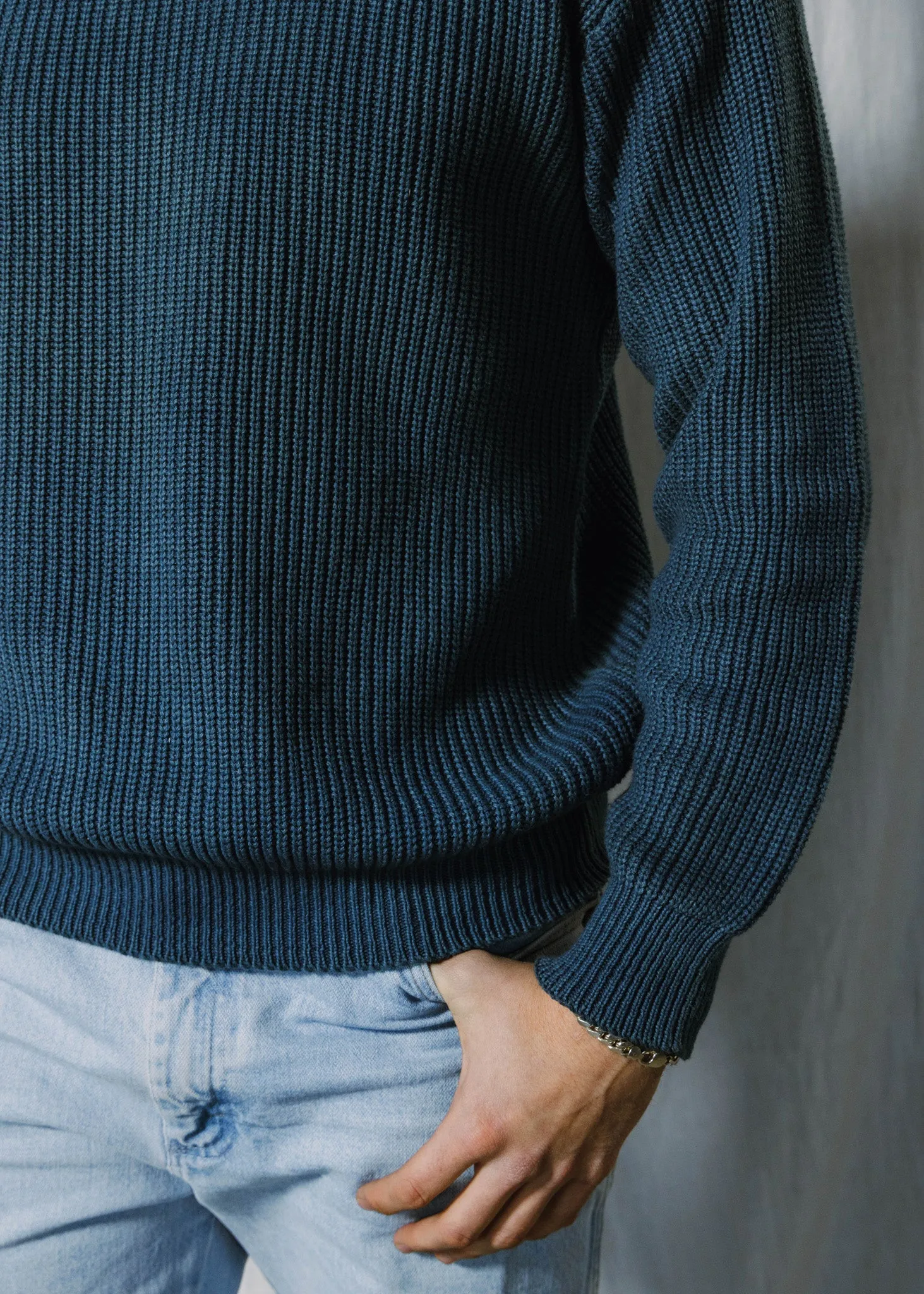 Natural-Dyed Shaker Stitch Sweater