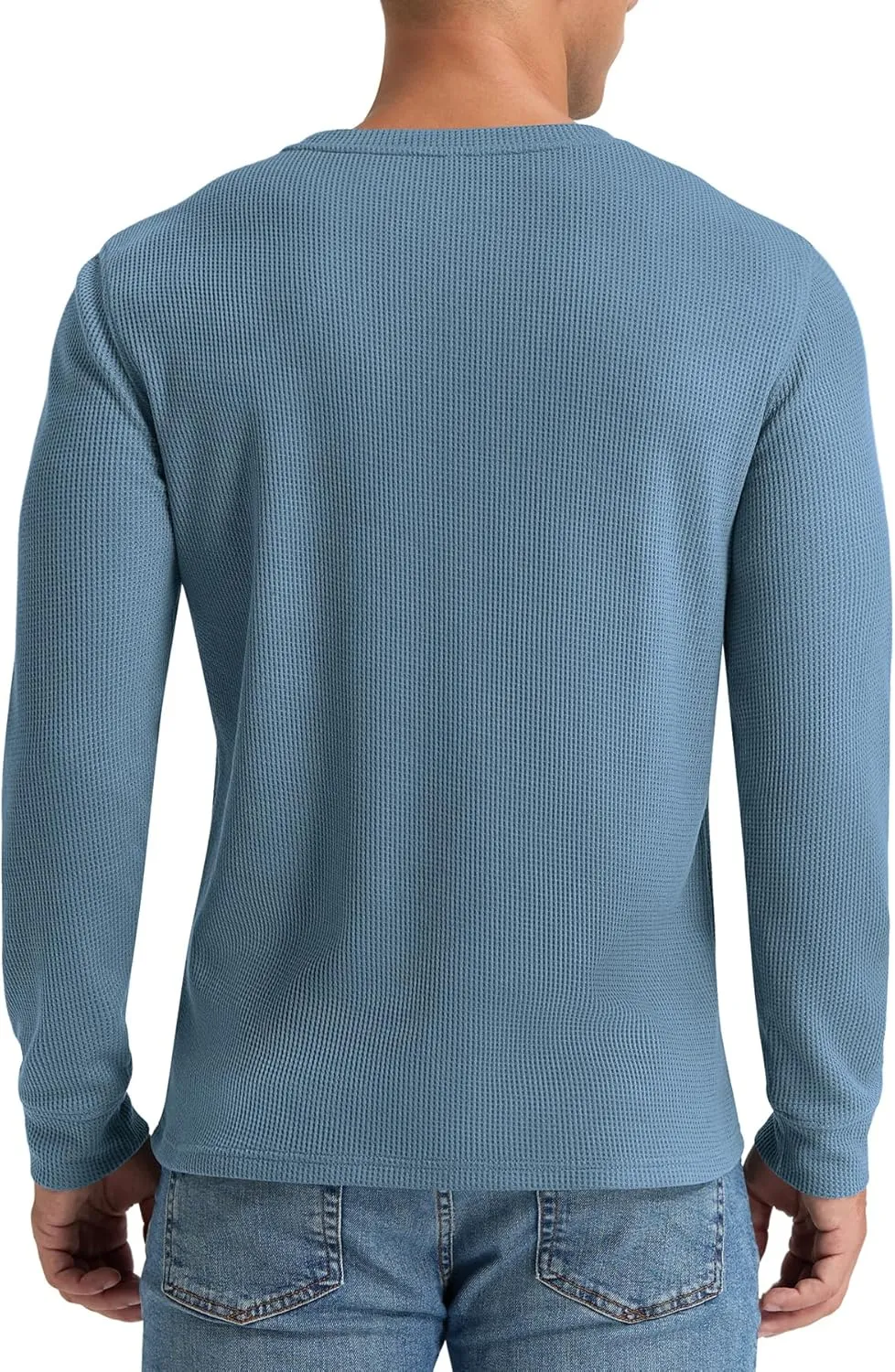 NITAGUT Mens Waffle Crewneck Shirts Slim Fit Long Sleeve Casual T-Shirt