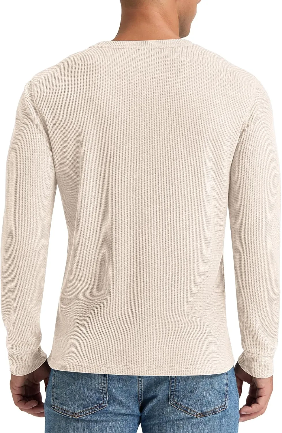 NITAGUT Mens Waffle Crewneck Shirts Slim Fit Long Sleeve Casual T-Shirt