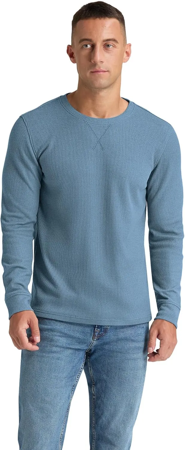 NITAGUT Mens Waffle Crewneck Shirts Slim Fit Long Sleeve Casual T-Shirt