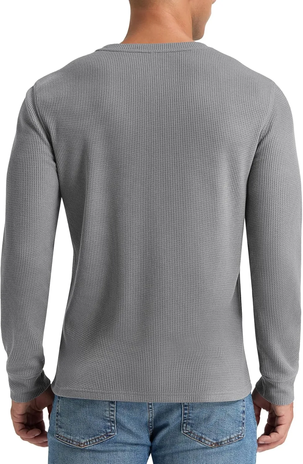 NITAGUT Mens Waffle Crewneck Shirts Slim Fit Long Sleeve Casual T-Shirt