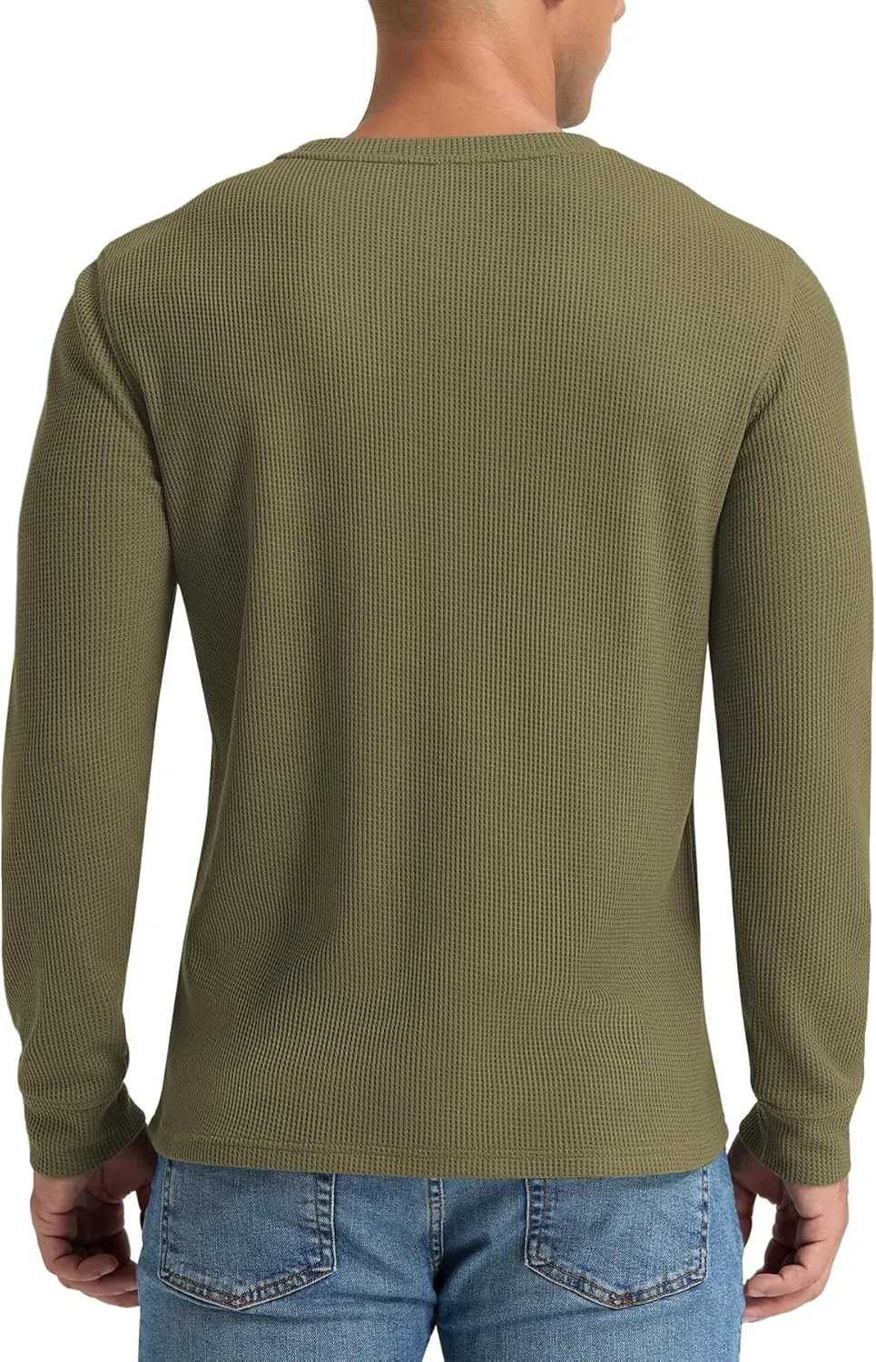 NITAGUT Mens Waffle Crewneck Shirts Slim Fit Long Sleeve Casual T-Shirt