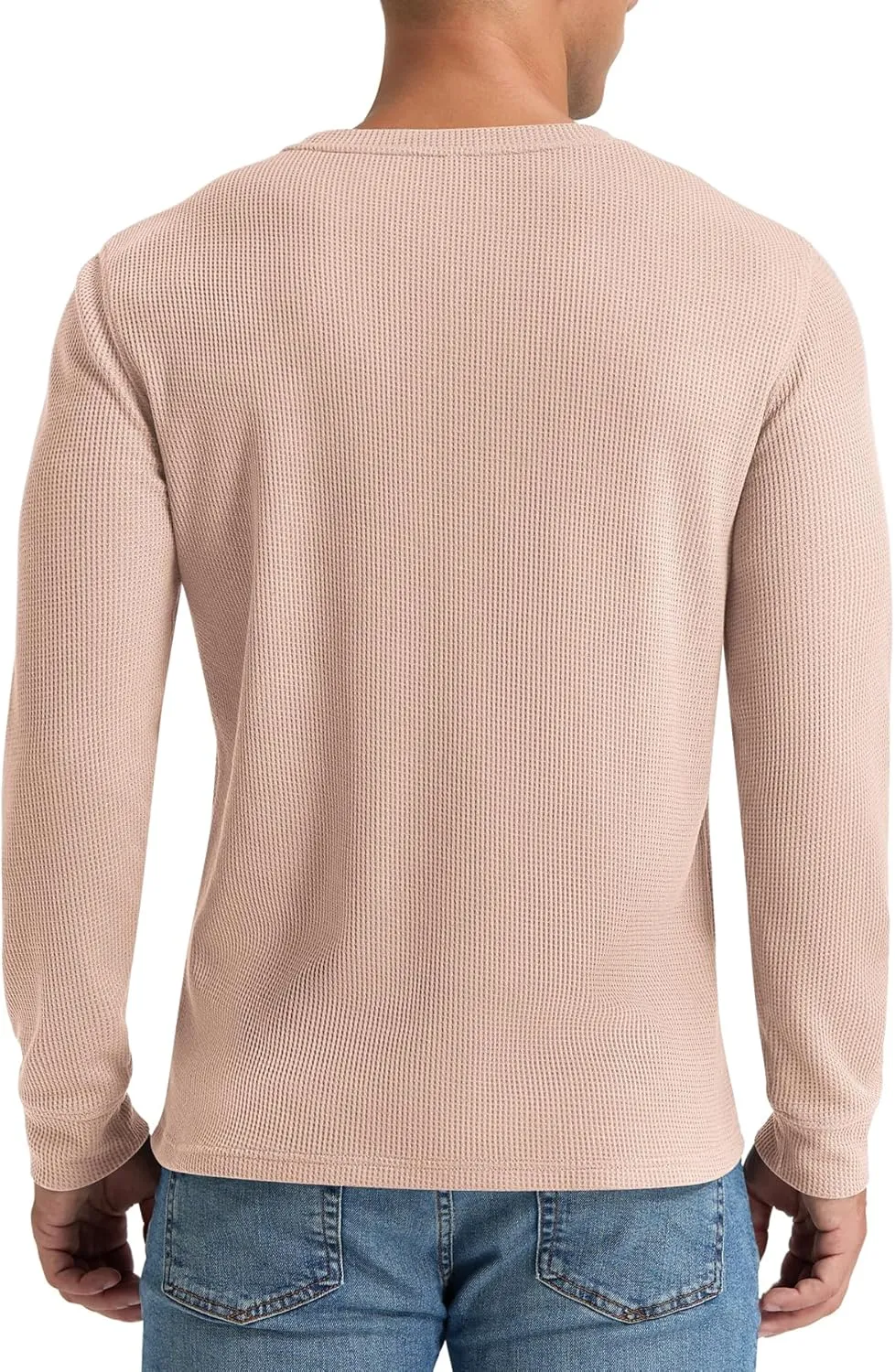 NITAGUT Mens Waffle Crewneck Shirts Slim Fit Long Sleeve Casual T-Shirt