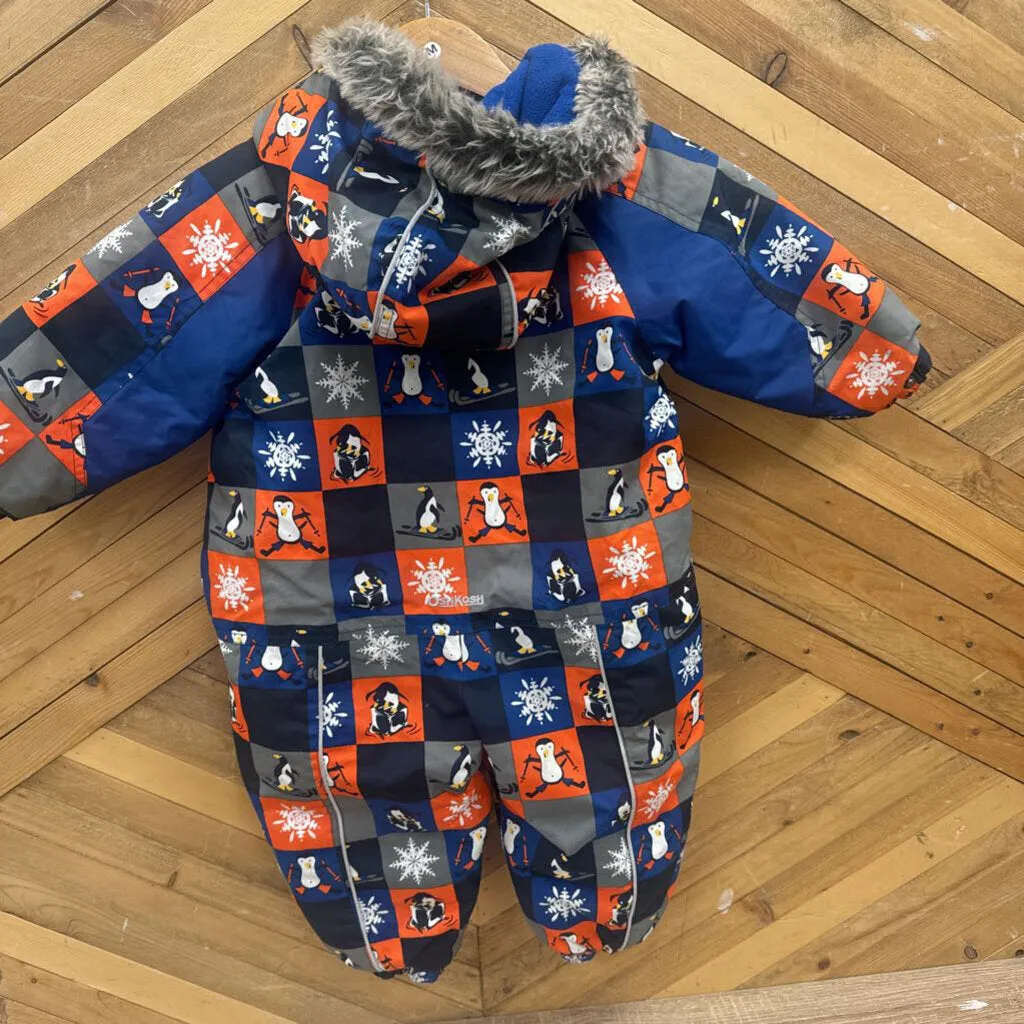 OshKosh B'gosh Penguin Pattern Snow Suit for Infants: Blue, Orange, Grey-infant-18M