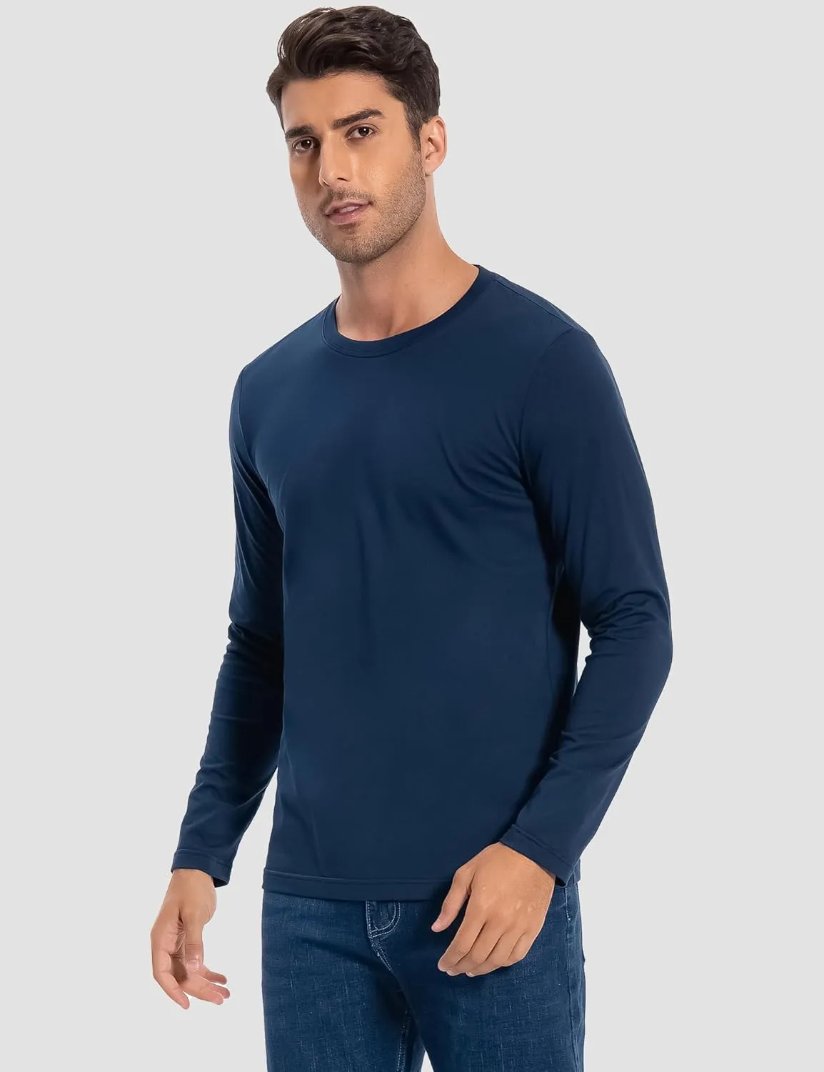 Pioneer Camp Mens T Shirts Cotton Casual Crew Neck Short/Long Sleeve Basic Heavyweight Soft Plain Tees Classic Fit Tshirts