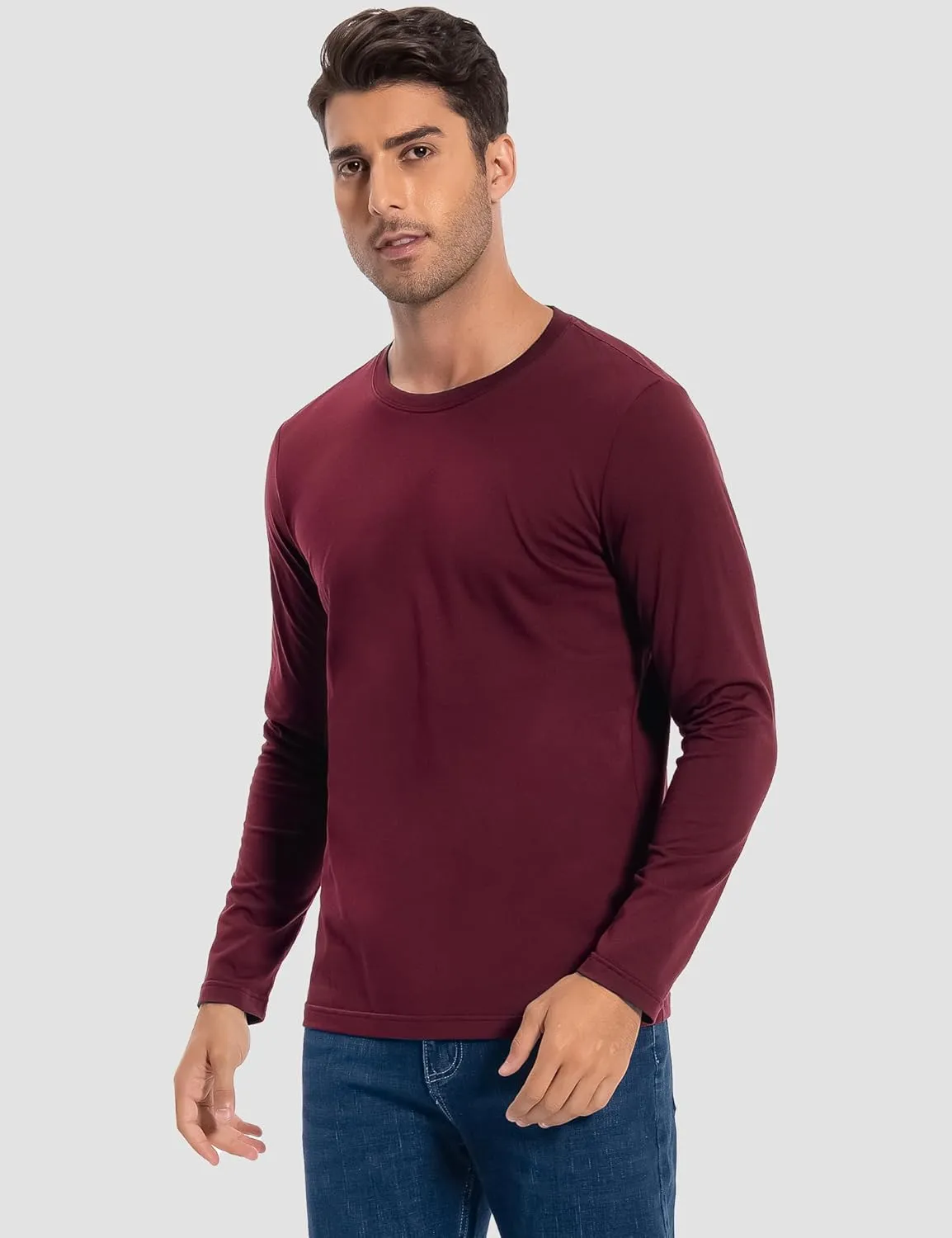 Pioneer Camp Mens T Shirts Cotton Casual Crew Neck Short/Long Sleeve Basic Heavyweight Soft Plain Tees Classic Fit Tshirts