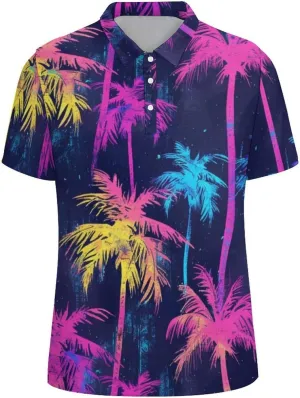 Polo Shirts for Men Dry Fit Hawaiian Graphics Golf Shirts Quick Dry Fun Tennis Short Sleeve Tees