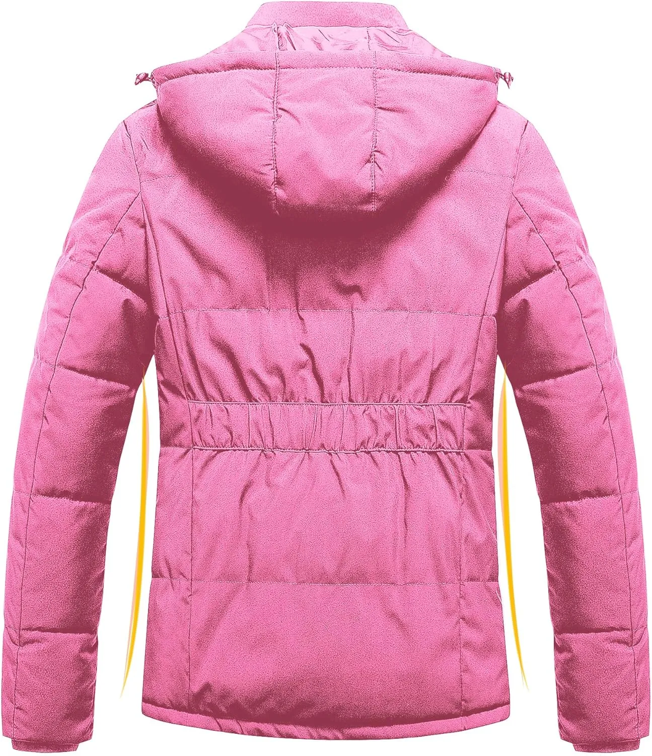 Pursky Women's Warm Winter Thicken Coat Waterproof Cropped Jackets Parka With Removable Hood