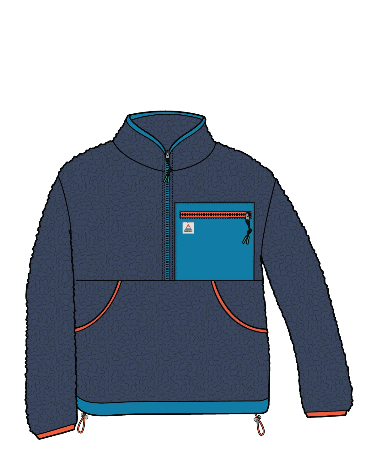 Ravi Recycled Sherpa Fleece - Dark Denim