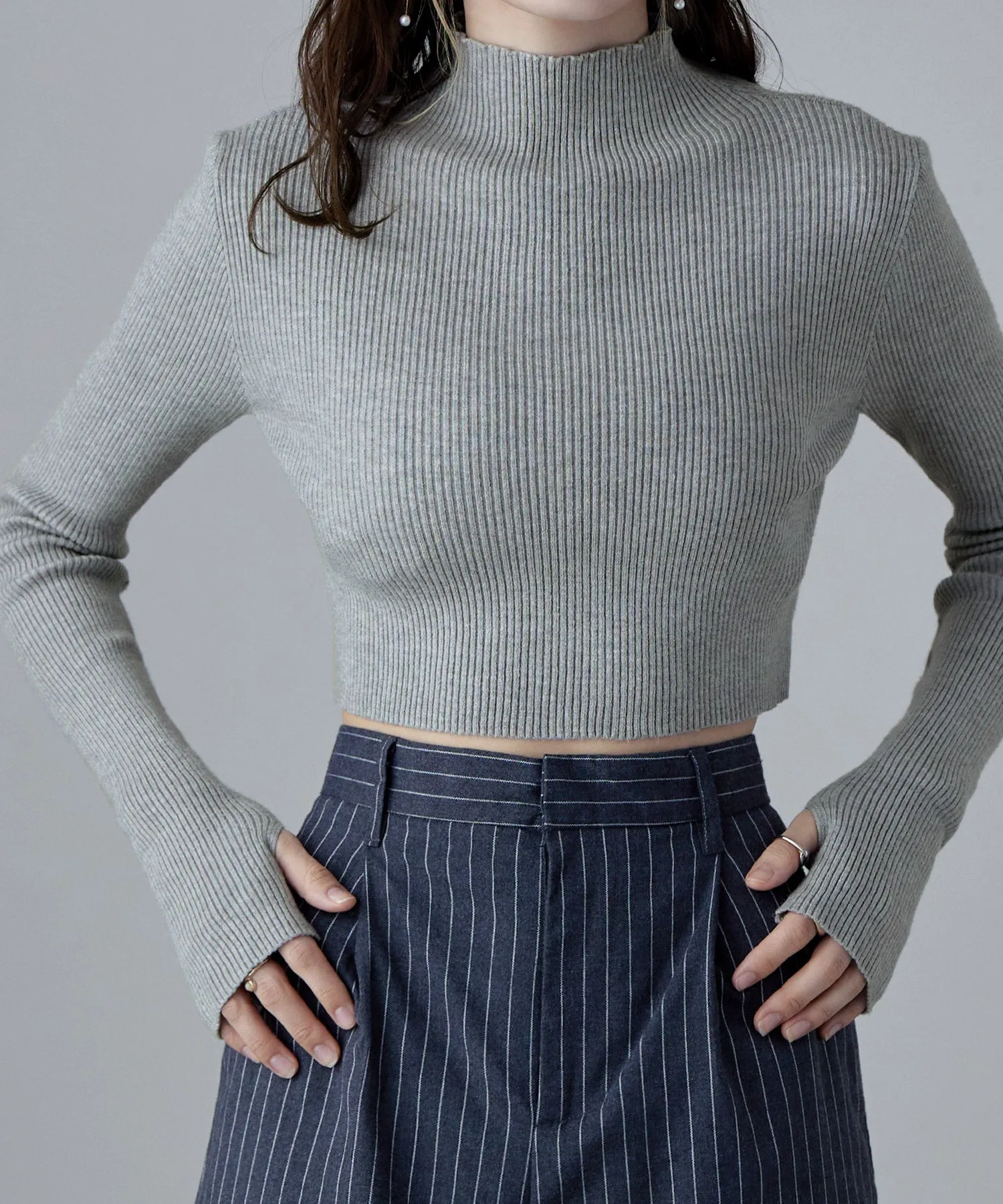 Rib high-neck short PO
