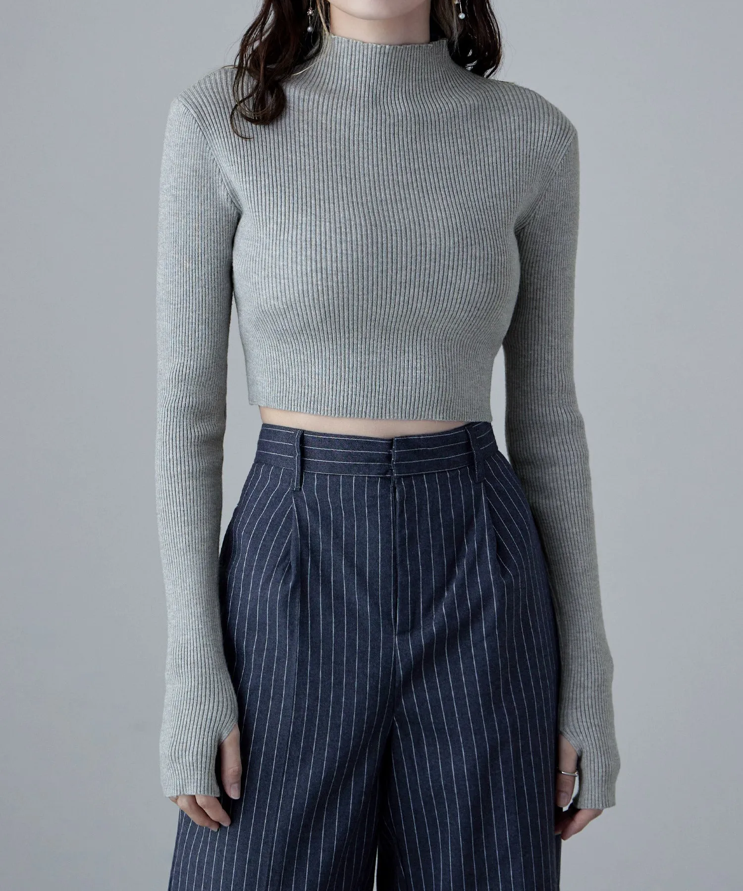 Rib high-neck short PO