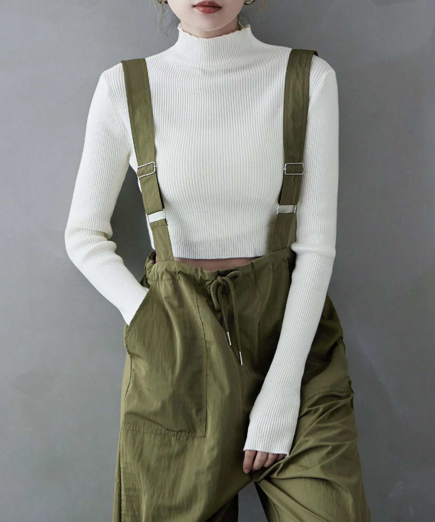 Rib high-neck short PO