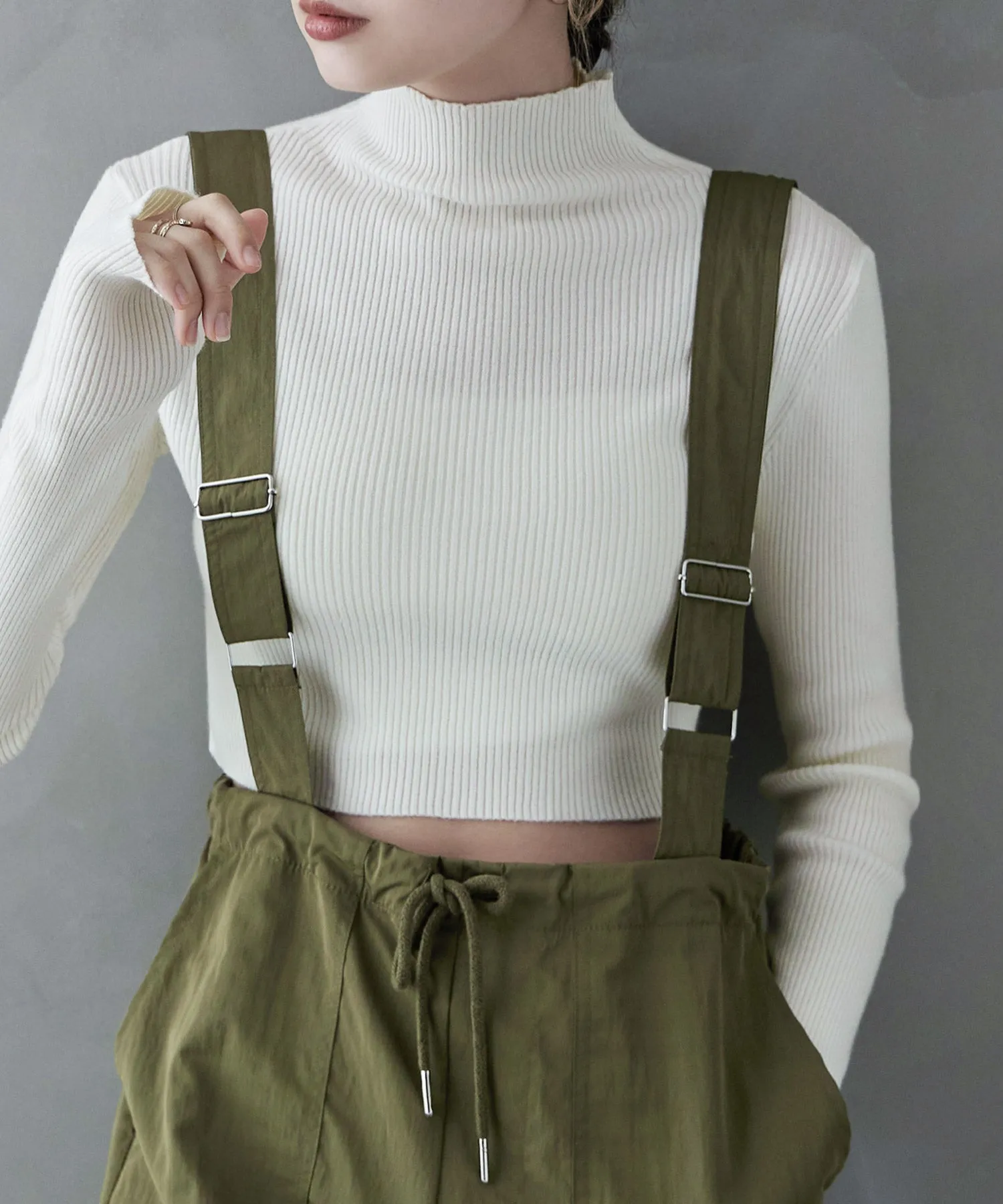 Rib high-neck short PO