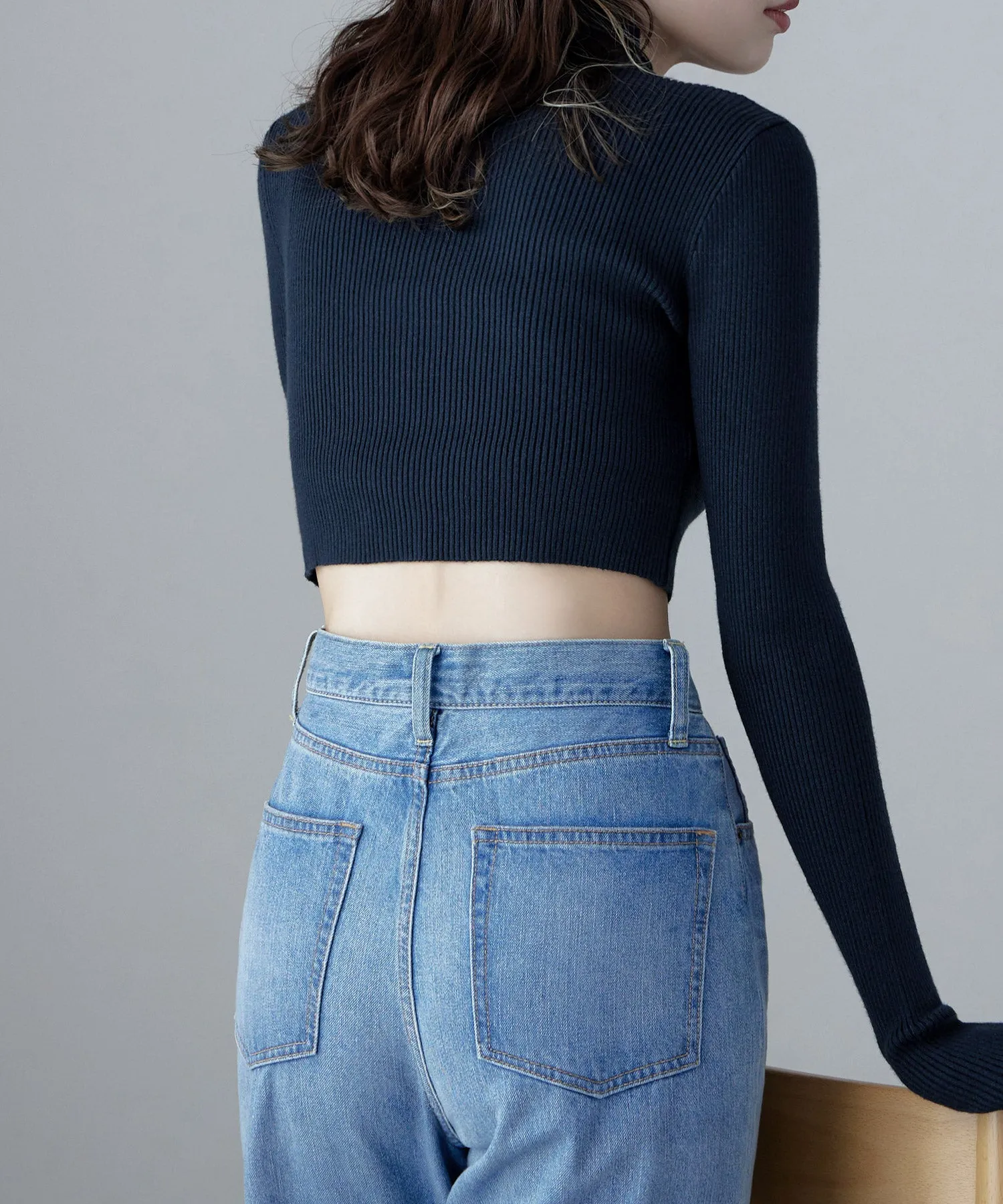 Rib high-neck short PO