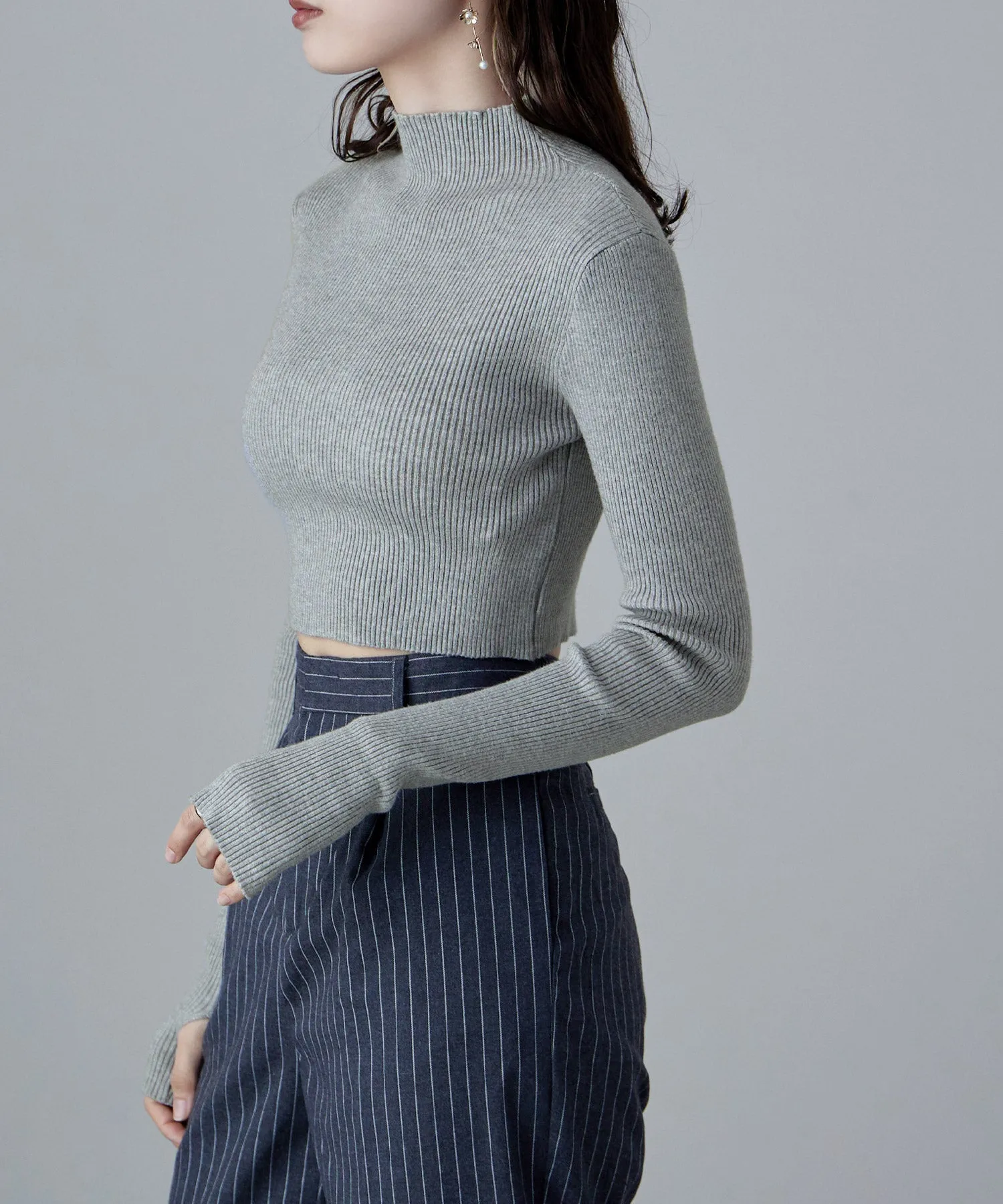 Rib high-neck short PO