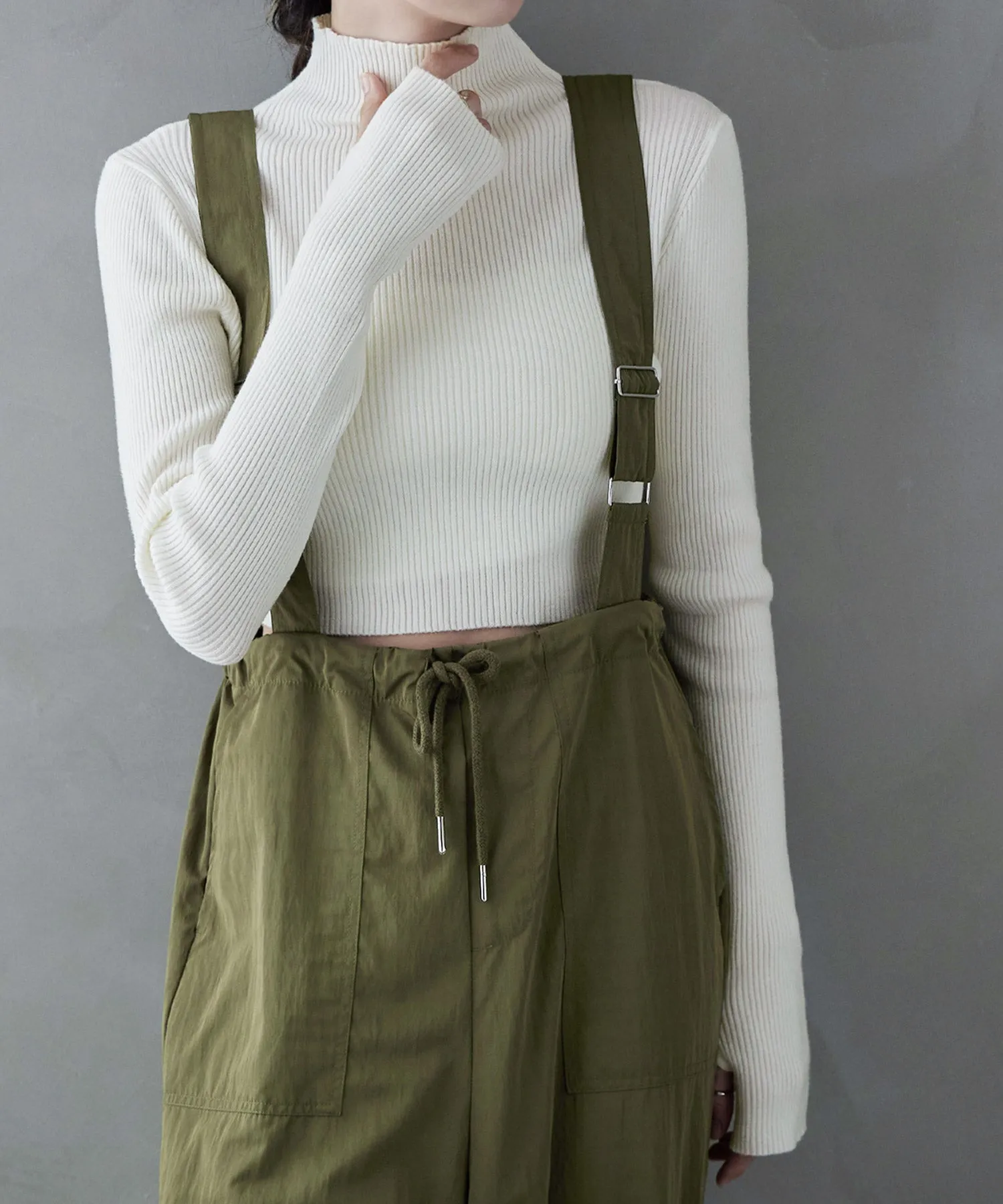 Rib high-neck short PO