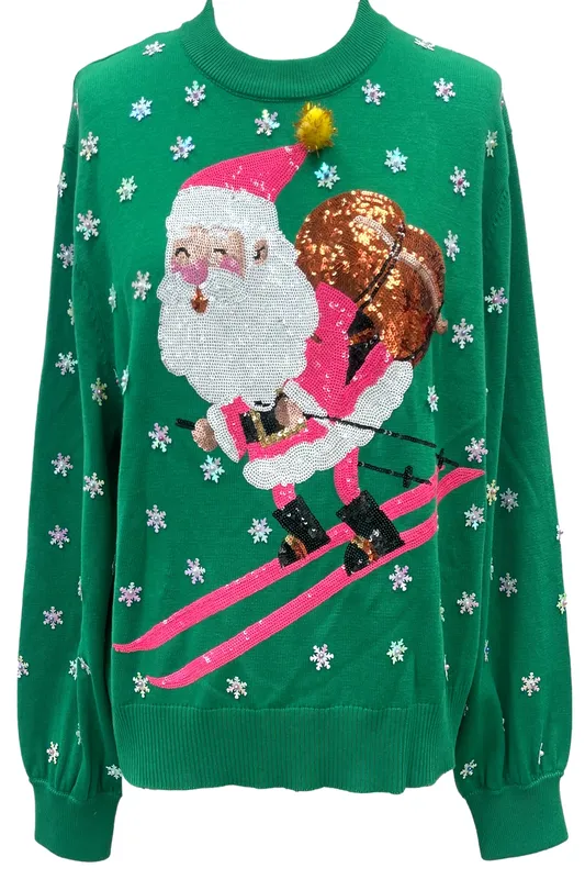 Santa Skiing Sweater