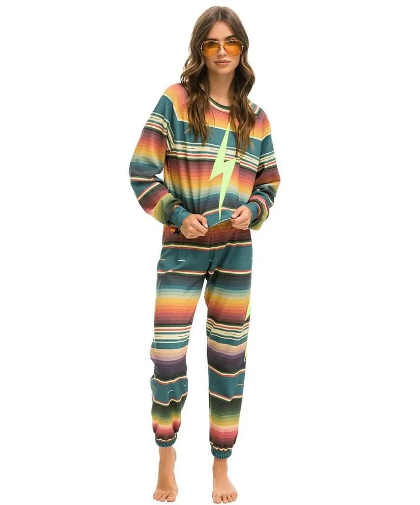 Sarape Bolt Stitch Stripe Crop Sweatshirt