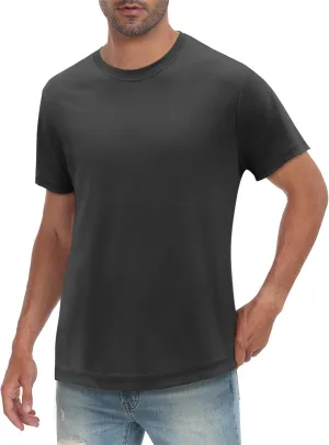 Senshomi Men's Tech T-Shirts 100% Cotton Silky Smooth Undershirts Soft Summer Tees (TechTee Pro S)