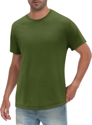 Senshomi Men's Tech T-Shirts 100% Cotton Silky Smooth Undershirts Soft Summer Tees (TechTee Pro S)