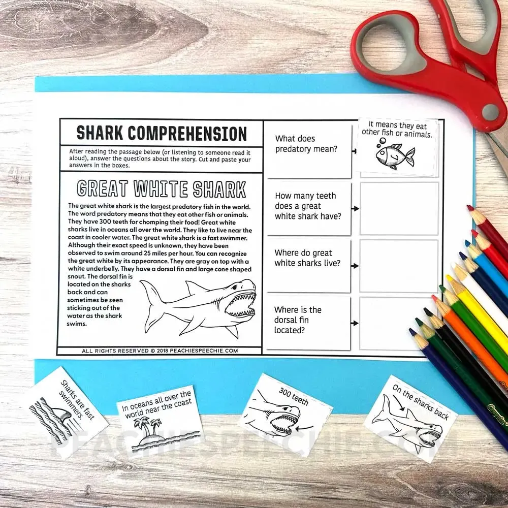 Shark Themed Speech & Language Mini-Pack