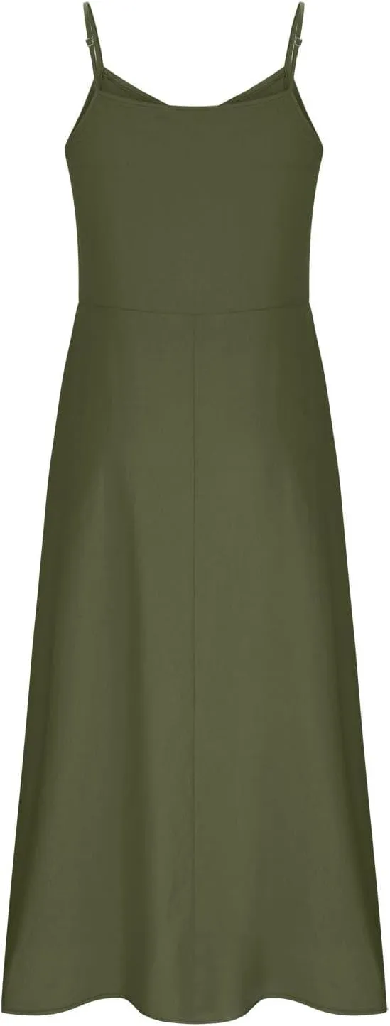 Summer Dresses for Women 2025 Plus Size Sleeveless Linen Dresses Casual Flowy Beach Maxi Sun Dress with Pocket
