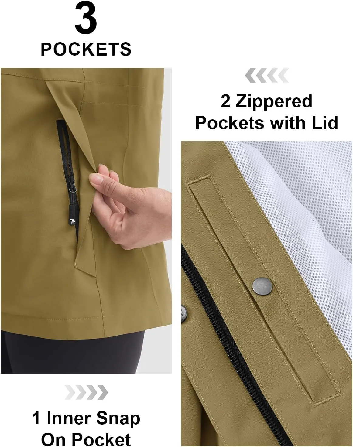 TBMPOY Women's Lightweight Rain Long Jackets Packable with Hooded Outdoor Hiking Waterproof Windbreaker Raincoats Travel