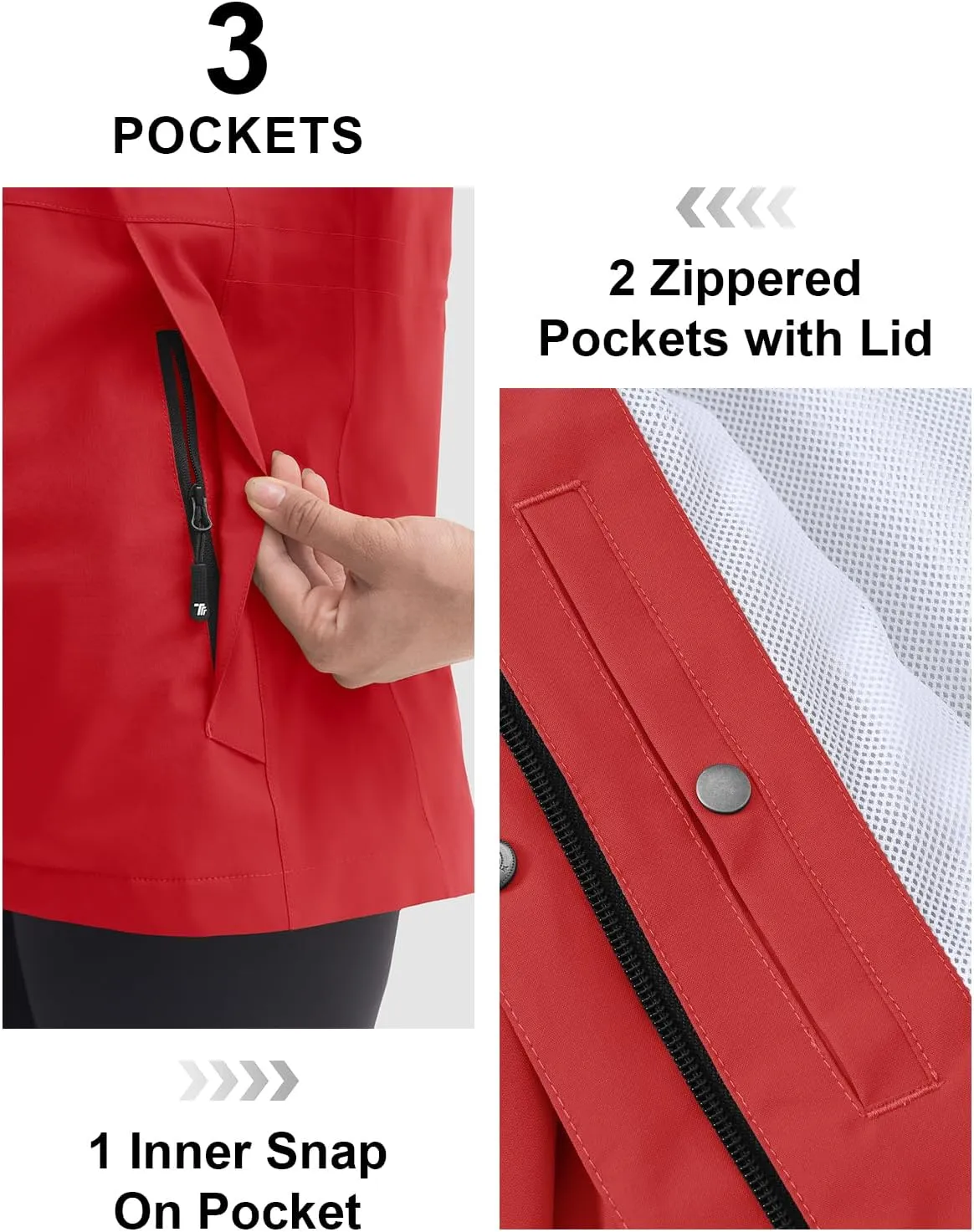 TBMPOY Women's Lightweight Rain Long Jackets Packable with Hooded Outdoor Hiking Waterproof Windbreaker Raincoats Travel