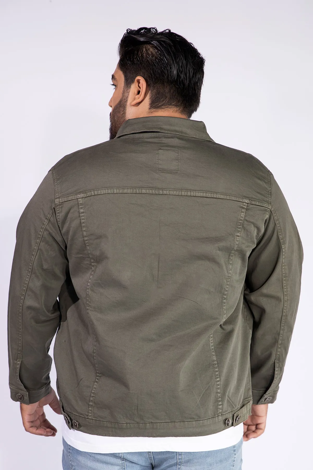 Vintage Olive Twill Jacket (Plus Size) - W21 - MJ0002P