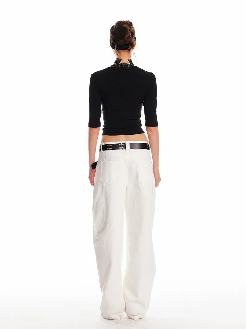 Wide-Leg Utility Trousers