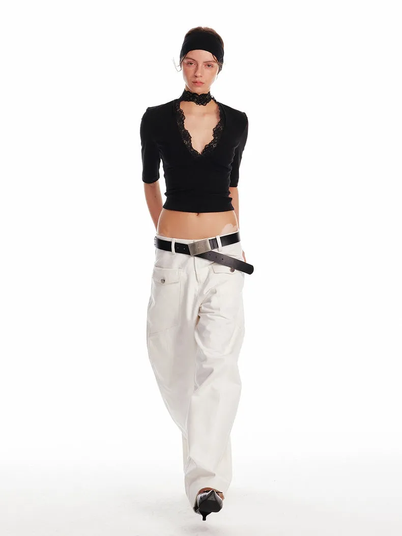 Wide-Leg Utility Trousers