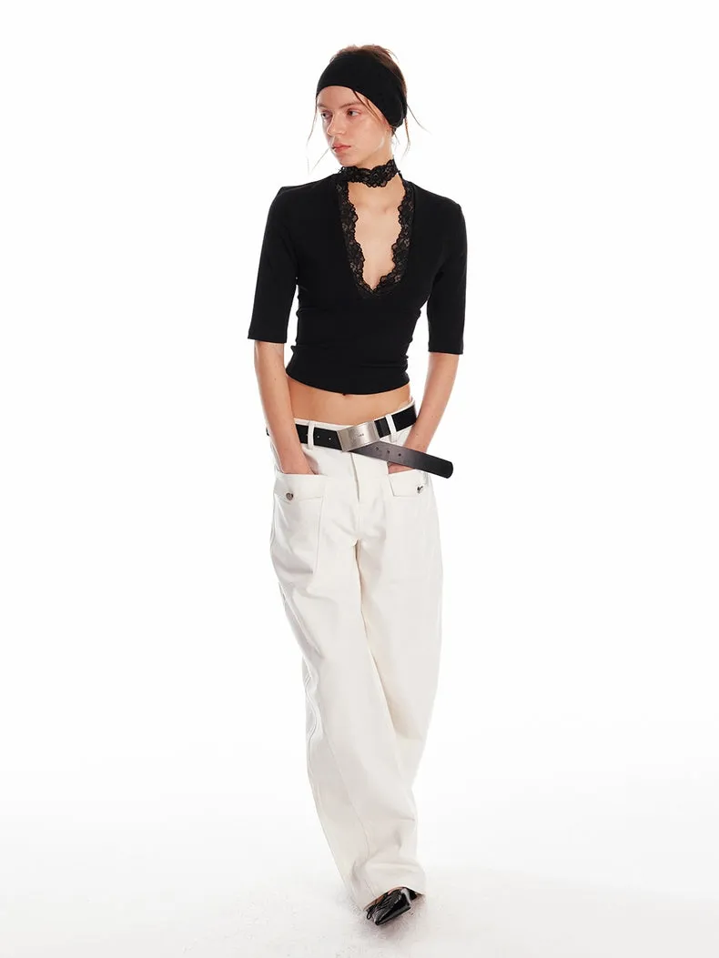 Wide-Leg Utility Trousers
