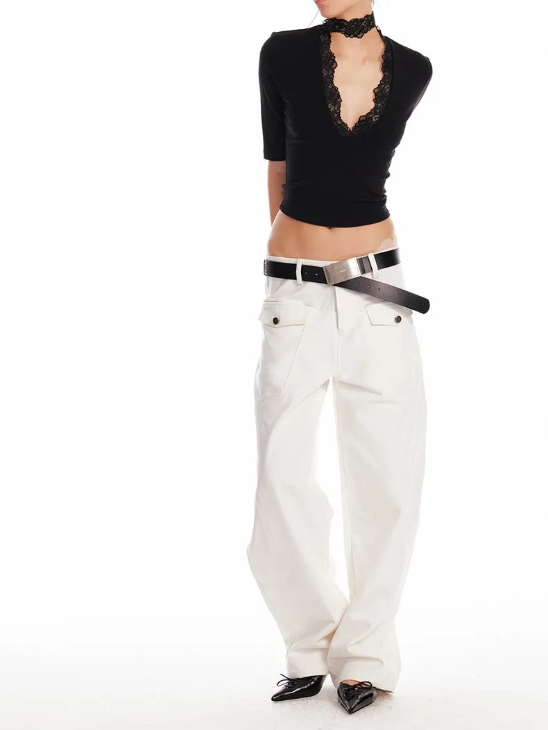 Wide-Leg Utility Trousers