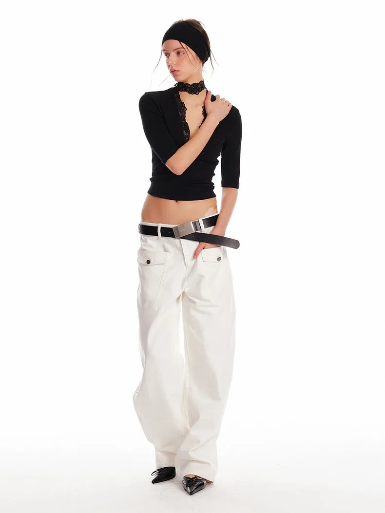 Wide-Leg Utility Trousers
