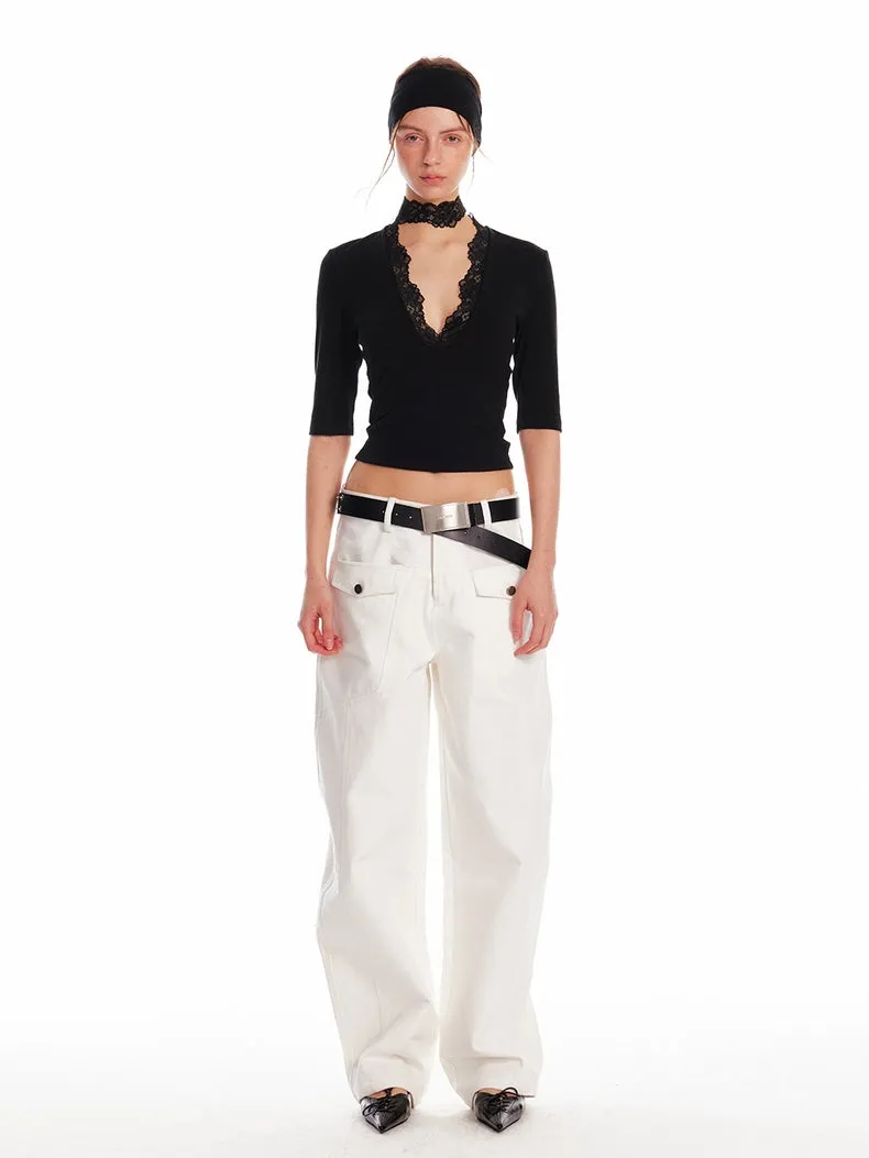 Wide-Leg Utility Trousers