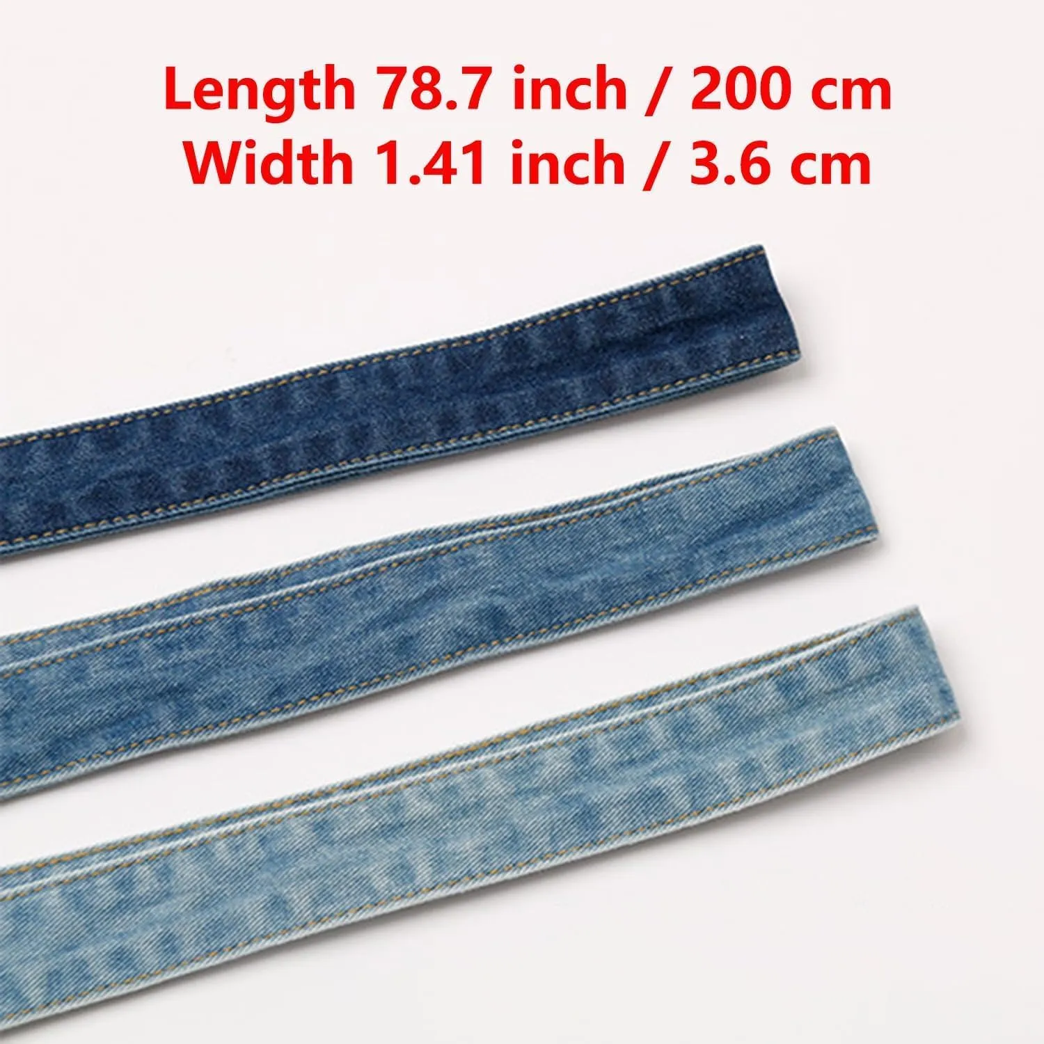 Women Denim Waist Belt Self Tie Waist Band for Pants Jeans Dress