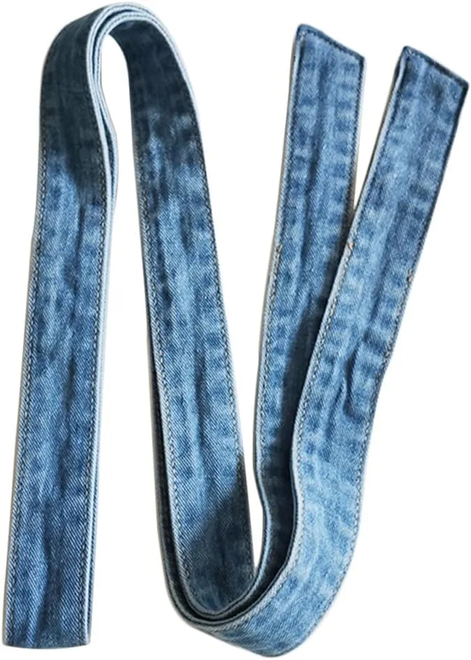 Women Denim Waist Belt Self Tie Waist Band for Pants Jeans Dress