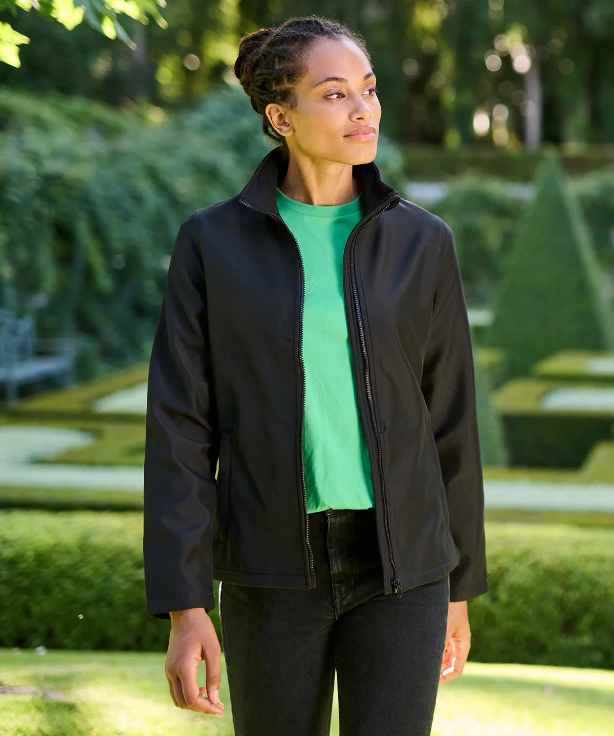 Womens Ablaze printable softshell | Extreme Green/Black