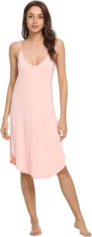 Women's Bamboo Viscose Full Slips for Under Dresses Adjustable Spaghetti Straps Cami Slip Dress