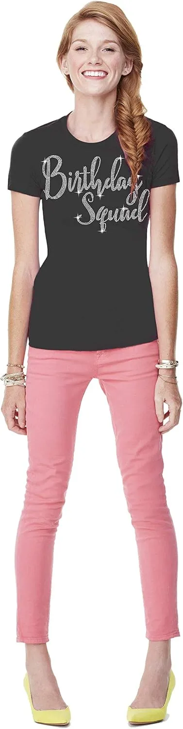 Womens Birthday Shirts Bedazzled - Real Rhinestone Birthday Tees - Birthday Gifts for Women