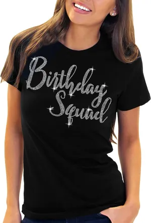 Womens Birthday Shirts Bedazzled - Real Rhinestone Birthday Tees - Birthday Gifts for Women