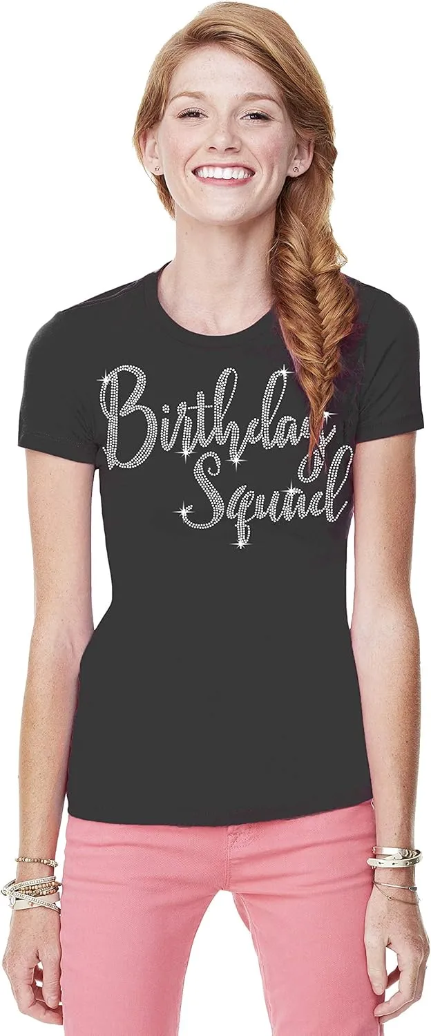 Womens Birthday Shirts Bedazzled - Real Rhinestone Birthday Tees - Birthday Gifts for Women